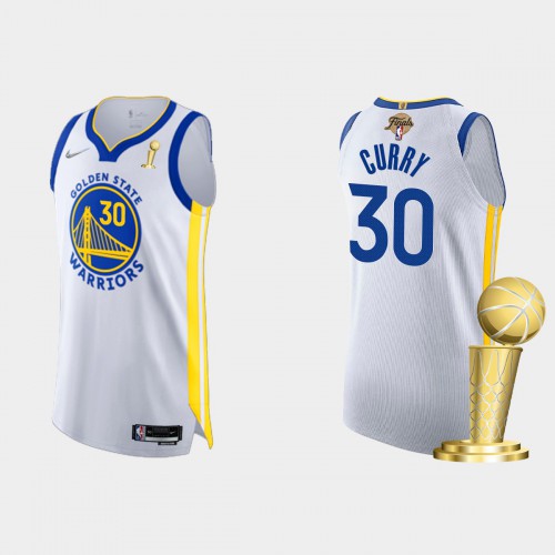 Golden State Golden State Warriors #30 Stephen Curry Mens White 2021-22 Finals Champions Authentic Jersey Mens