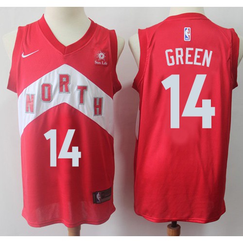 Toronto Raptors #14 Danny Green Red Swingman Earned Edition Jersey Mens