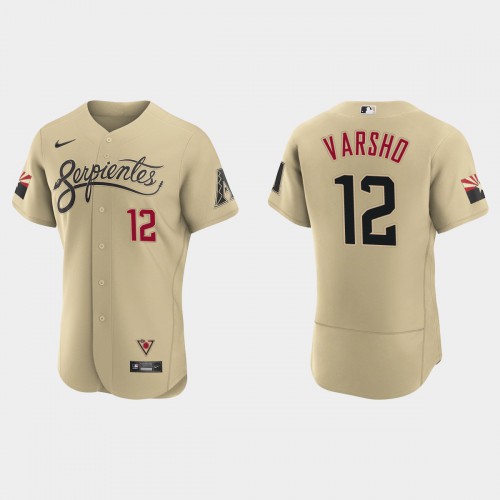 Arizona Arizona Diamondbacks #12 Daulton Varsho Men's 2021 City Connect Authentic Jersey Gold Men's