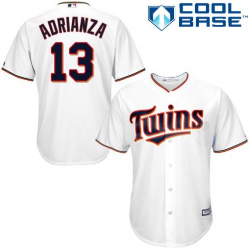 Minnesota Twins #13 Ehire Adrianza White Cool Base Stitched Jersey Men's