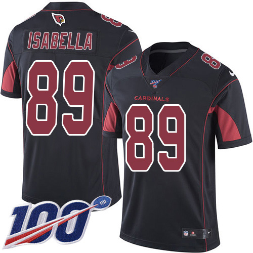 Arizona Cardinals #89 Andy Isabella Black Men's Stitched Limited Rush 100th Season Jersey Men's