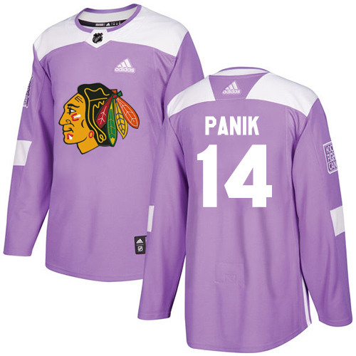 Adidas Chicago Blackhawks #14 Richard Panik Purple Authentic Fights Cancer Stitched Youth Jersey Youth