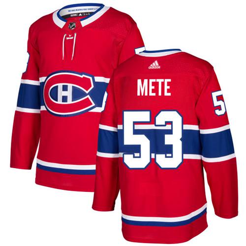 Adidas Montreal Canadiens #53 Victor Mete Red Home Authentic Stitched Jersey Men's