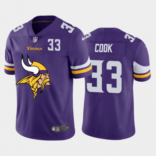 Minnesota Minnesota Vikings #33 Dalvin Cook Purple Men's Big Team Logo Player Vapor Limited Jersey Men's