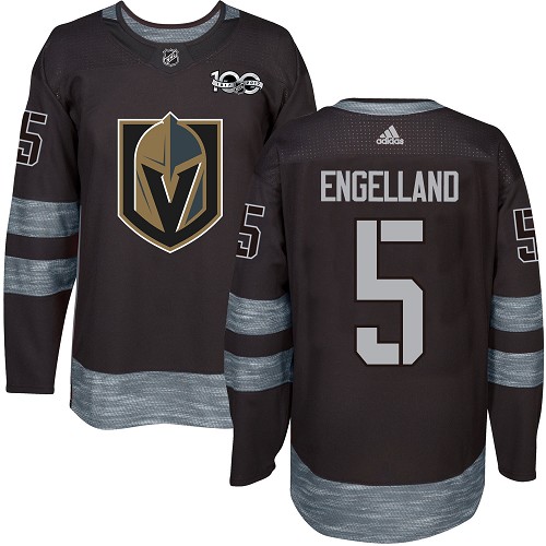 Adidas Golden Vegas Golden Knights #5 Deryk Engelland Black 1917-2017 100th Anniversary Stitched Jersey Men's