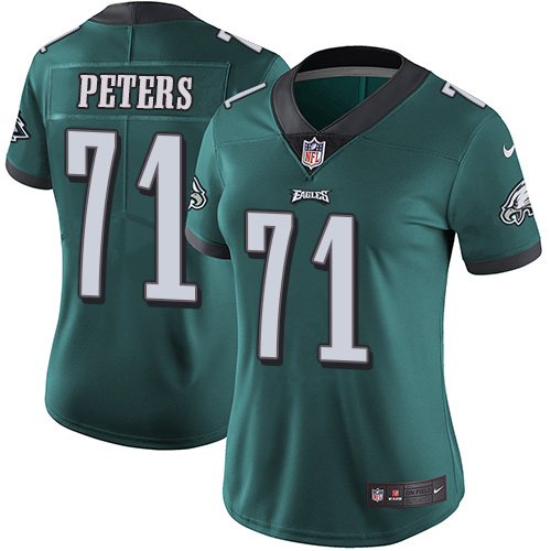 Philadelphia Eagles #71 Jason Peters Midnight Green Team Color Women's Stitched Vapor Untouchable Limited Jersey Womens