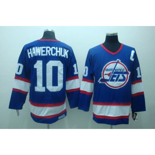 Winnipeg Jets #10 Dale Hawerchuk Stitched Blue CCM Throwback Jersey Men's
