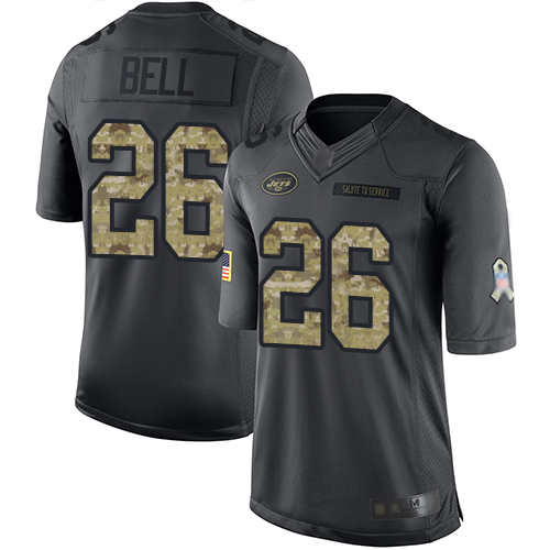 New York Jets #26 Le'Veon Bell Black Youth Stitched Limited 2016 Salute to Service Jersey Youth