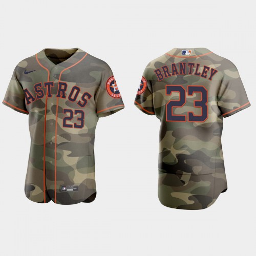 Houston Houston Astros #23 Michael Brantley Men's 2021 Armed Forces Day Authentic Jersey -Camo Men's
