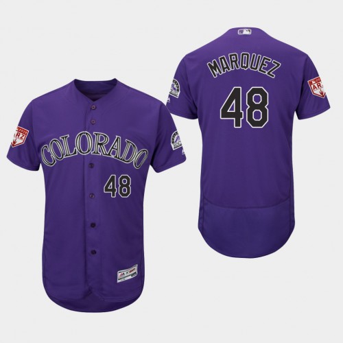 Colorado Rockies #48 German Marquez Purple 2019 Spring Training Flex Base Stitched Jersey Men's