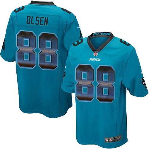 Carolina Panthers #88 Greg Olsen Blue Alternate Men's Stitched Limited Strobe Jersey Men's