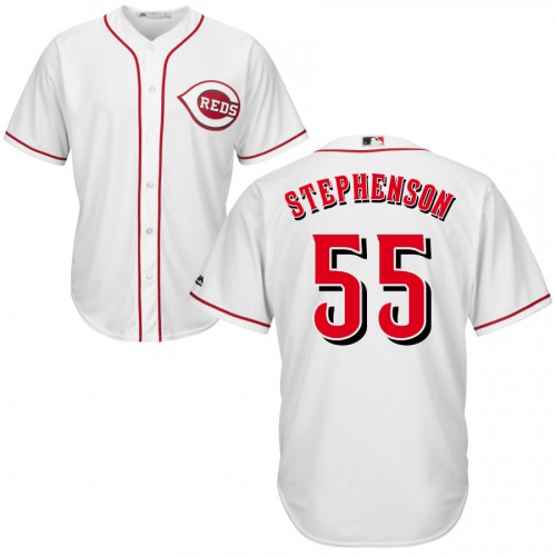 Cincinnati Cincinnati Reds #55 Robert Stephenson Majestic Cool Base Jersey White Men's