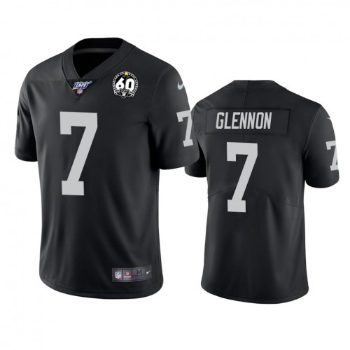 Las Vegas Raiders #7 Mike Glennon Black 60th Anniversary Vapor Limited Stitched 100th Season Jersey Men's