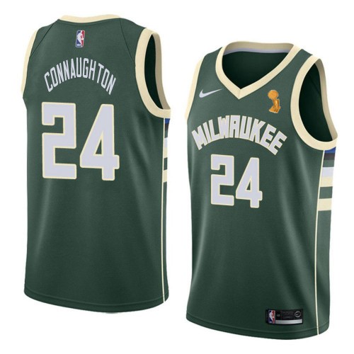 Milwaukee Bucks #24 Pat Connaughton 2021 Finals Champions Swingman Icon Edition Jersey Green Mens