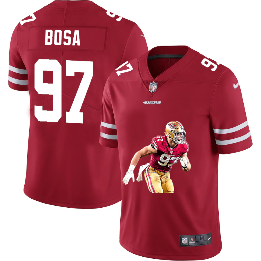 San Francisco 49ers #97 Nick Bosa Men's Player Signature Moves Vapor Limited Jersey Red
