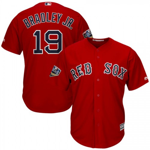 Boston Boston Red Sox #19 Jackie Bradley Jr. Majestic 2018 World Series Cool Base Player Jersey Scarlet Men's