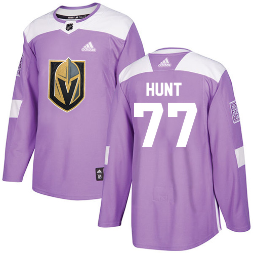 Adidas Golden Vegas Golden Knights #77 Brad Hunt Purple Authentic Fights Cancer Stitched Youth Jersey Youth