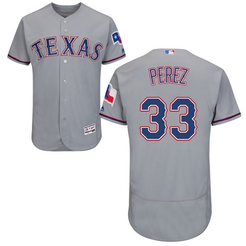 Texas Rangers #33 Martin Perez Grey Flexbase Authentic Collection Stitched Jersey Men's