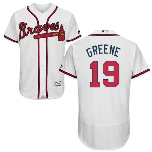 Atlanta Braves #19 Shane Greene White Flexbase Authentic Collection Stitched Jersey Men's