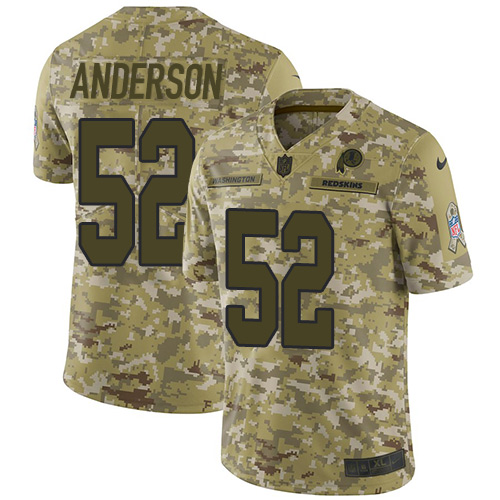 Washington Commanders #52 Ryan Anderson Camo Men's Stitched Limited 2018 Salute To Service Jersey Men's