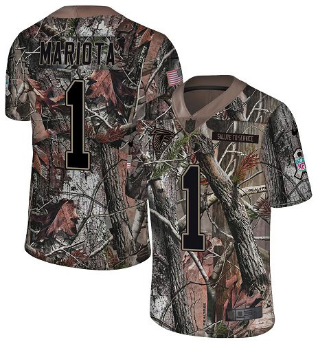 Falcons #1 Marcus Mariota Camo Stitched Youth Limited Rush Realtree Jersey