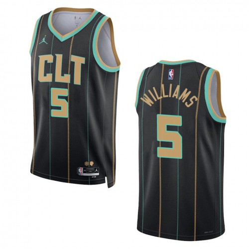 Charlotte Charlotte Hornets #5 Mark Williams Unisex Black 2022-23 Swingman Jersey - City Edition Mens