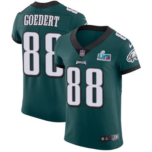 Eagles #88 Dallas Goedert Green Team Color Super Bowl LVII Patch Men's Stitched Vapor Untouchable Elite Jersey