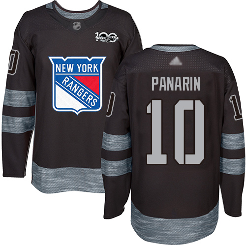 Adidas New York Rangers #10 Artemi Panarin Black 1917-2017 100th Anniversary Stitched Jersey Men's