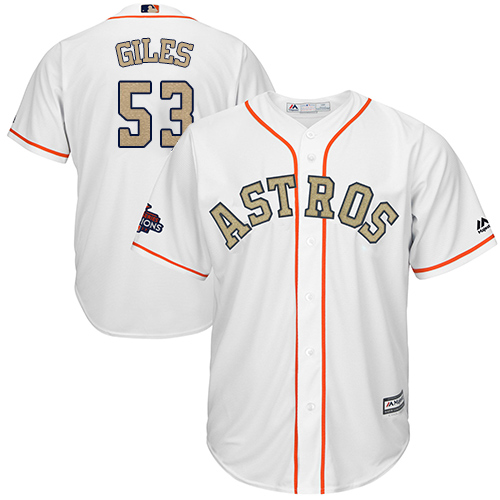 Houston Astros #53 Ken Giles White 2018 Gold Program Cool Base Stitched Jersey Men's