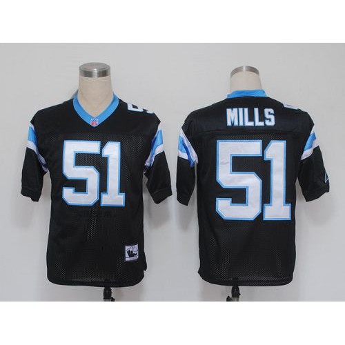 Mitchell And Ness Carolina Panthers #51 Sam Mills Black Stitched Jersey Men's