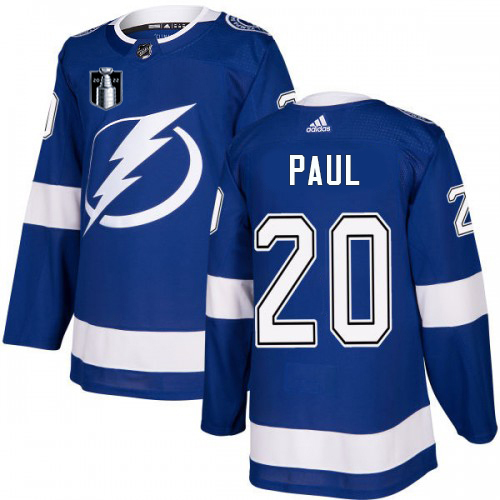 Adidas Tampa Bay Lightning #20 Nicholas Paul Blue 2022 Stanley Cup Final Patch Home Authentic Stitched Youth Jersey Youth