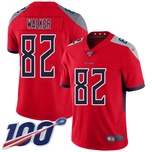 Tennessee Titans #82 Delanie Walker Red Men's Stitched Limited Inverted Legend 100th Season Jersey Men's