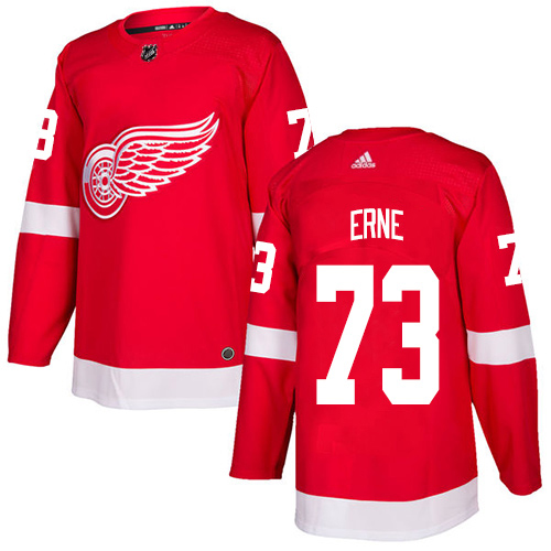 Adidas Detroit Red Wings #73 Adam Erne Red Home Authentic Stitched Youth Jersey Youth