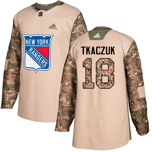 Adidas New York Rangers #18 Walt Tkaczuk Camo Authentic 2017 Veterans Day Stitched Jersey Men's