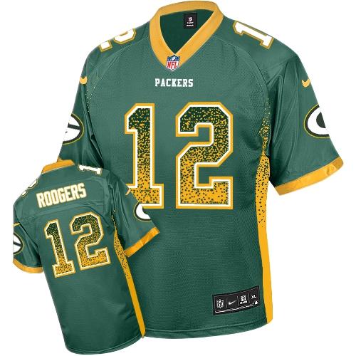 Packers #12 Aaron Rodgers Green Team Color Youth Stitched Elite Drift Fashion Jersey