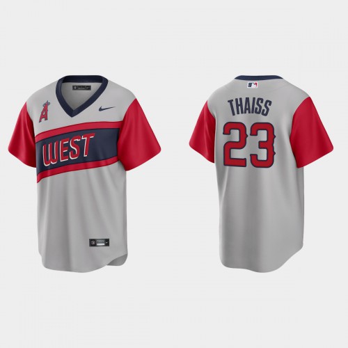 Los Angeles Los Angeles Angels #23 Matt Thaiss Men's Gray 2021 Little League Classic Game Jersey Men's