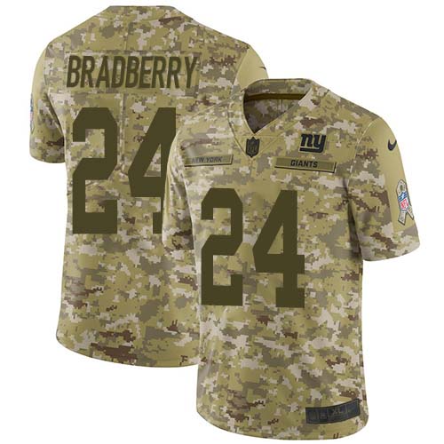 New York Giants #24 James Bradberry Camo Youth Stitched Limited 2018 Salute To Service Jersey Youth