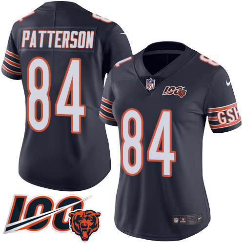 Chicago Bears #84 Cordarrelle Patterson Navy Blue Team Color Women's Stitched 100th Season Vapor Untouchable Limited Jersey Womens