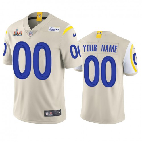 Los Angeles Rams Custom Super Bowl LVI Patch Vapor Limited Jersey - Bone