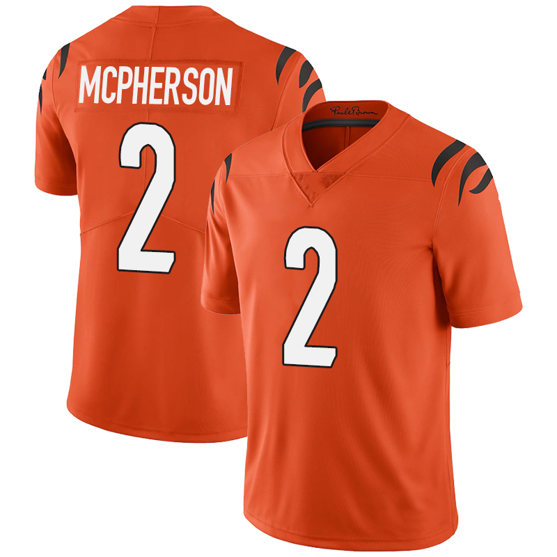 Cincinnati Bengals ##2 Evan McPherson Orange Men's Alternate Vapor Limited Jersey