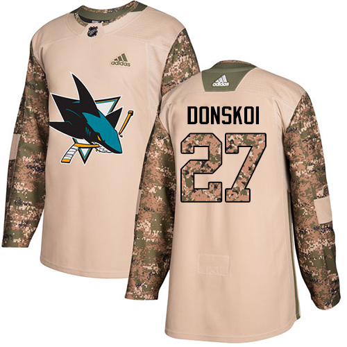 Adidas San Jose Sharks #27 Joonas Donskoi Camo Authentic 2017 Veterans Day Stitched Jersey Men's