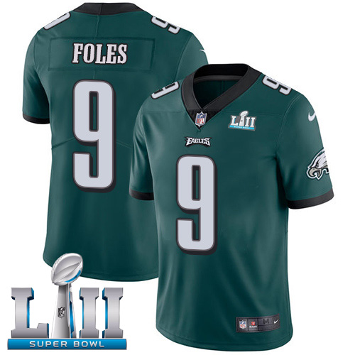Philadelphia Eagles #9 Nick Foles Midnight Green Team Color Super Bowl LII Men's Stitched Vapor Untouchable Limited Jersey Men's