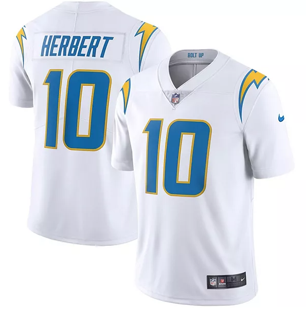 Men's Youth Women's Los Angeles Chargers #10 Justin Herbert White Vapor Untouchable Stitched Limited Jersey