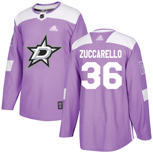 Adidas Dallas Stars #36 Mats Zuccarello Purple Authentic Fights Cancer Stitched Jersey Men's