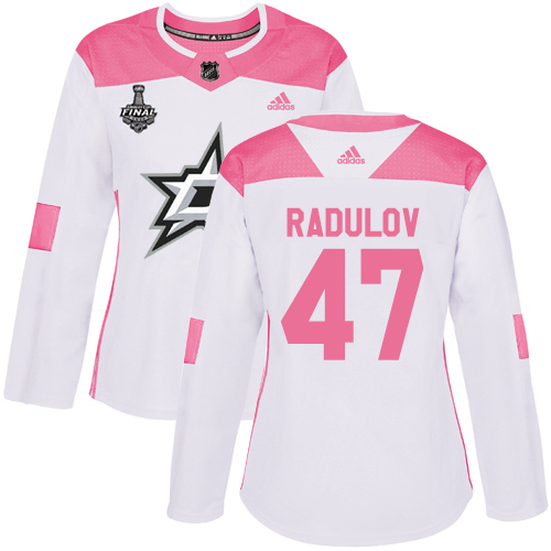 Adidas Dallas Stars #47 Alexander Radulov White/Pink Authentic Fashion Women's 2020 Stanley Cup Final Stitched Jersey Womens
