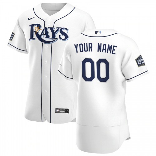 Tampa Bay Rays Custom Men's White Home 2020 World Series Bound Authentic Player Jersey