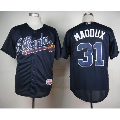 Atlanta Braves #31 Greg Maddux Blue Cool Base Stitched Jersey Men's