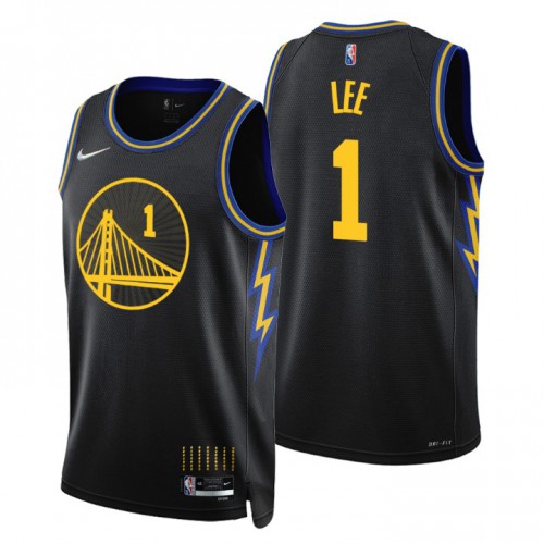 Golden State Golden State Warriors #1 Damion Lee Mens Black 2021/22 Swingman Jersey - City Edition Mens