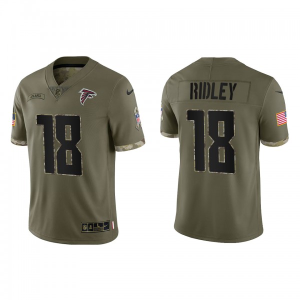 Youth Falcons #18 Calvin Ridley Green Stitched Limited 2022 Salute To Service Jersey