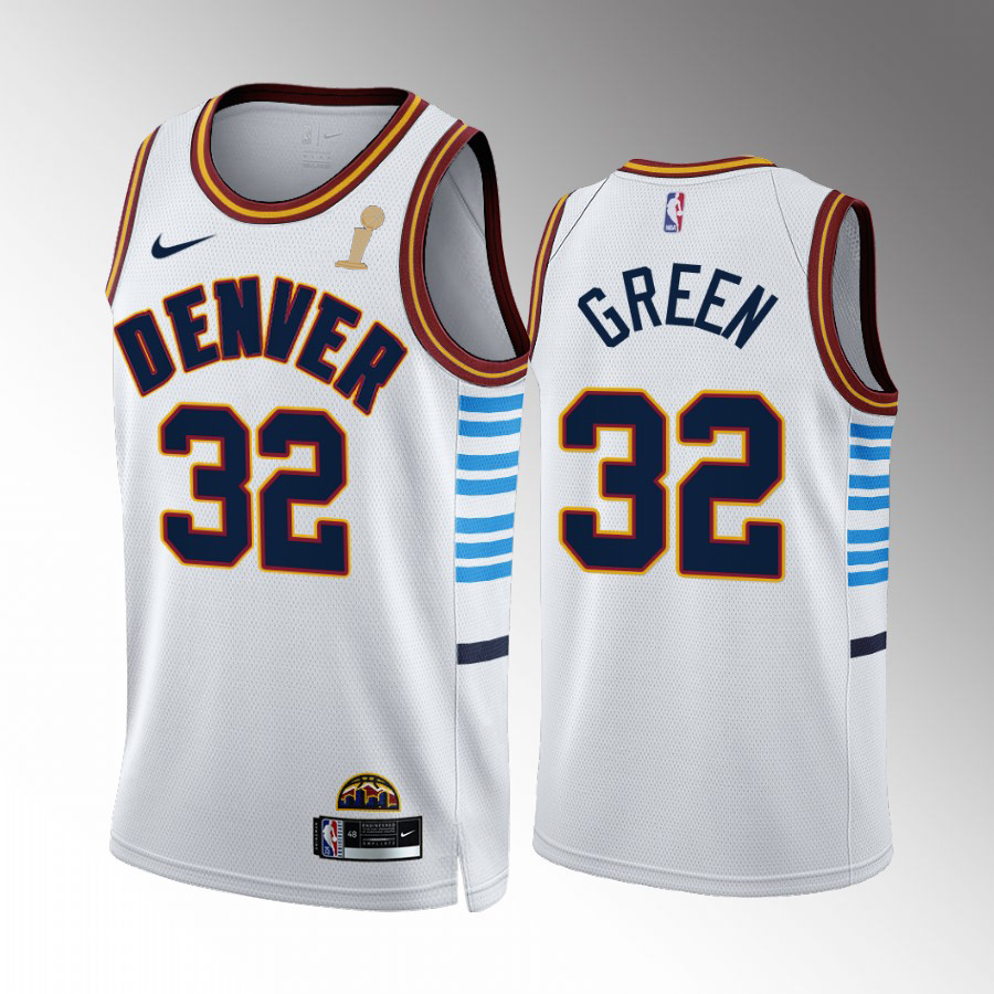 Denver Nuggets #32 Jeff Green White 2023 Finals Champions Men's City Edition Jersey